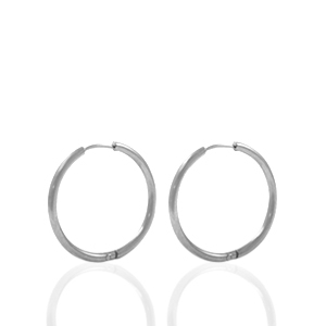 Boucles d'oreilles en acier Inox cr&eacute;oles 16mm Argent&eacute;