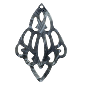 Pendentifs en r&eacute;sine baroque diamant Bleu jeans