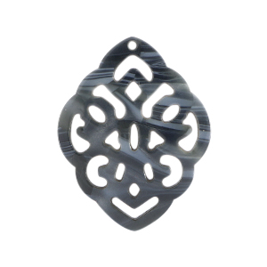 Pendentifs en r&eacute;sine baroque losange Bleu jeans