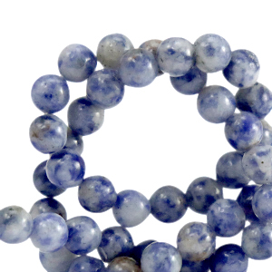 Pierres naturelles Sodalite et Microcline 6mm Bleu