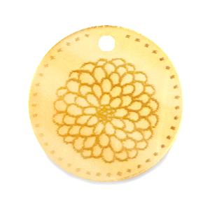 Breloques Plexx 20mm Fleur de naissance Novembre - Chrysanth&egrave;me Dor&eacute;