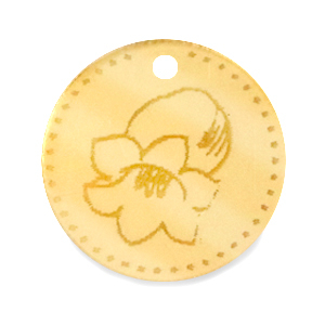 Breloques Plexx 20mm Fleur de naissance Mai - Muguet Dor&eacute;