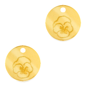 Breloques Plexx 12mm Fleur de naissance F&eacute;vrier - Violette Dor&eacute;