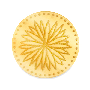 Cabochons Plexx 20mm Fleur de naissance Septembre - Aster Dor&eacute;