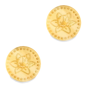 Cabochons Plexx 12mm Fleur de naissance Mars - Jonquille Dor&eacute;