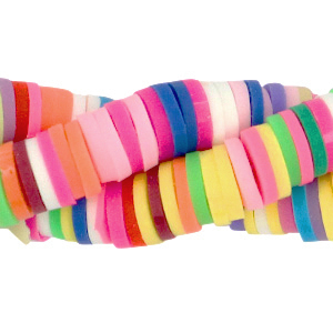 Perles Katsuki 6mm N&eacute;on arc-en-ciel m&eacute;lange