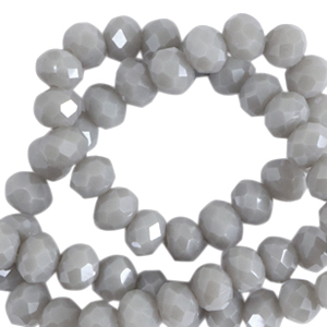 Perles &agrave; facettes 8x6mm disque Heishi Gris nuageux-pearl shine coating