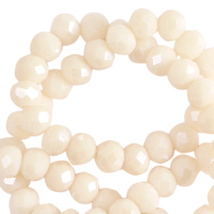 Perles &agrave; facettes 3x2mm disque Heishi Beige pristine-pearl shine coating