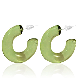 Boucles d'oreilles tendance cr&eacute;oles Vert olive