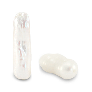 BQ Perles d'eau douce irr&eacute;guli&egrave;res haute lustre Blanc naturel