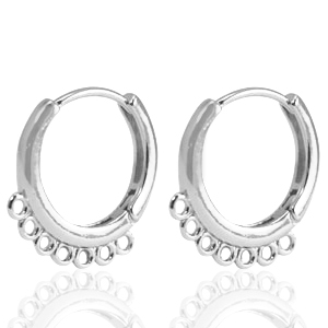 M&eacute;tal TQ laiton boucles d'oreilles cr&eacute;oles Argent&eacute;