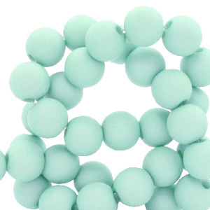 Perles acryliques 6 mm mat Bleu turquoise doux
