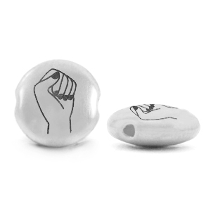 Perles en m&eacute;tal DQ poing Argent&eacute; antique (sans nickel)