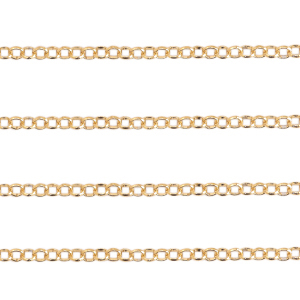 Appr&ecirc;ts en m&eacute;tal DQ cha&icirc;ne maille jaseron for&ccedil;at 5mm Dor&eacute; (sans nickel)