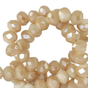 Perles &agrave; facettes 4x3mm disque Heishi Marron Chadwick-pearl shine coating