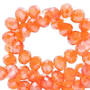 Perles &agrave; facettes 3x2mm disque Heishi Orange confort chaud-pearl shine coating