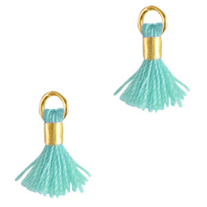 Pompons 0.7cm Dor&eacute;-bleu aqua cool