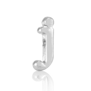 Perles alphabet en m&eacute;tal DQ J Argent&eacute; antique (sans nickel)