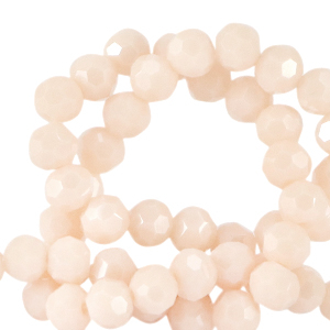 Perles &agrave; facettes rondes 4mm Rose coquillage doux-pearl shine coating