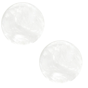 Cabochon plat 12mm Polaris Elements Jais Blanc