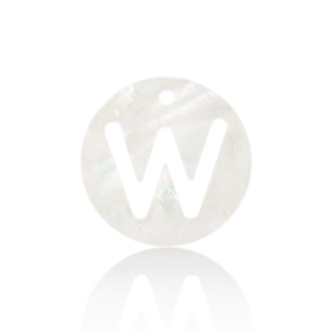 Pendentifs coquillage specials lettre W Blanc (couleur naturelle)