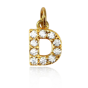 M&eacute;tal TQ laiton breloques lettre D Dor&eacute;