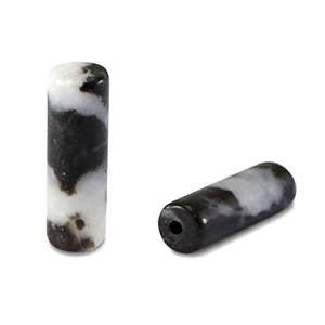 Pierres naturelles perles Jasper tube Noir-blanc