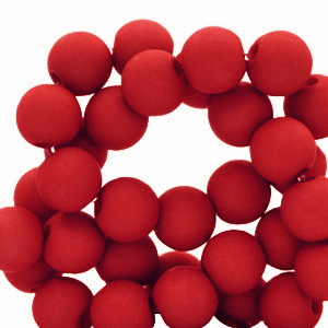 Perles acryliques 6 mm Rouge cramoisi