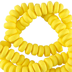 Perles en polym&egrave;re rondelles 7mm Jaune soleil