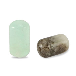 Pierres naturelles perles Calc&eacute;doine (Quartz) tube Multicolore turquoise