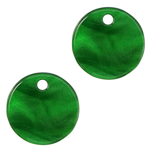 Pendentifs en r&eacute;sine 12mm Vert &eacute;meraude