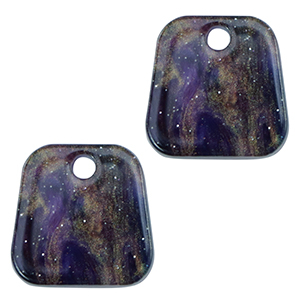 Pendentifs en r&eacute;sine trap&egrave;ze paillet&eacute; Multicolore galaxy