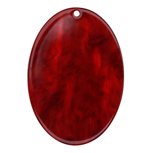 Pendentifs en r&eacute;sine ovale Rouge salsa