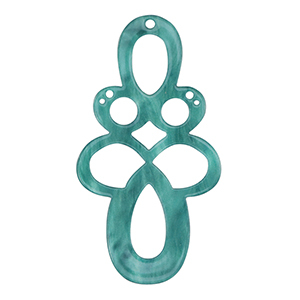 Pendentifs en r&eacute;sine baroque Bleu p&eacute;trole