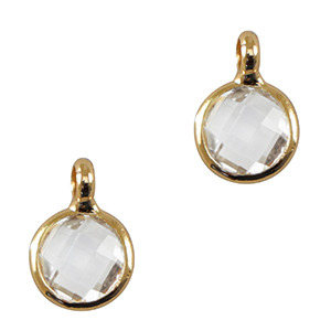 Pendentifs en verre Crystal Glass 7mm Cristal-dor&eacute;