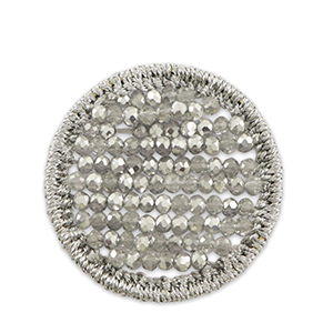 Pendentifs au crochet avec perles &agrave; facettes 35mm Gris