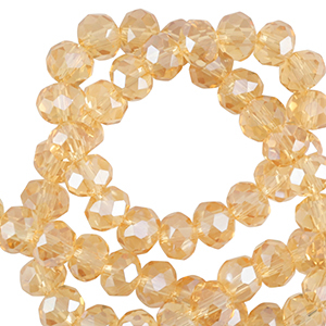 Perles &agrave; facettes 8x6mm disque Heishi Jaune souci-pearl shine coating