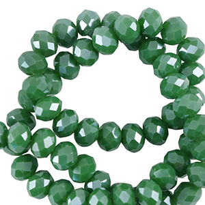 Perles &agrave; facettes 4x3mm disque Heishi Vert Nil-pearl shine coating