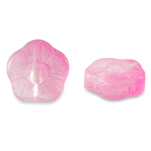 Perles en verre fleur Rose