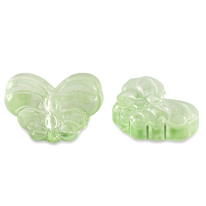Perles en verre papillon Vert clair