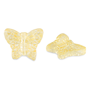 Perles en verre papillon Jaune