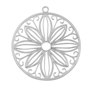 Breloques en acier Inox boh&egrave;mes 30mm Argent&eacute;