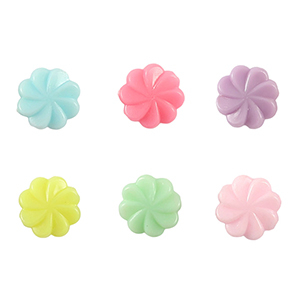 Perles aspect acrylique fleur Multicolore pastel