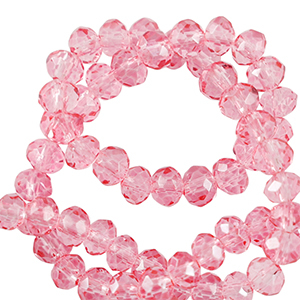 Perles &agrave; facettes 6x4mm disque Heishi Rose peonia