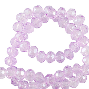 Perles &agrave; facettes 4x3mm disque Heishi Violet orchid&eacute;e clair