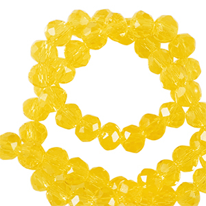 Perles &agrave; facettes 4x3mm disque Heishi Jaune freesia