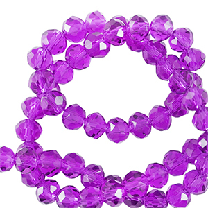 Perles &agrave; facettes 3x2mm disque Heishi Violet tillandsia