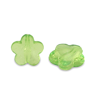 Perles acryliques fleur Vert printemps transparent