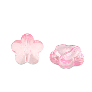 Perles acryliques fleur Rose transparent