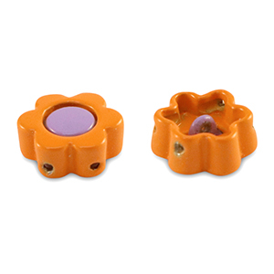 Perles tile fleur Orange-violet paisley